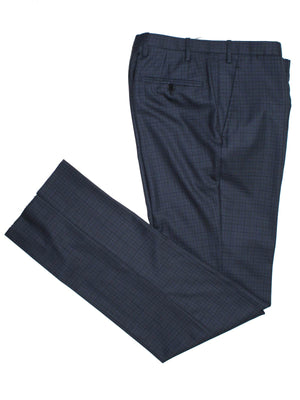 Pants Kiton Suit Dark Blue Windowpane Design 14 Micron 