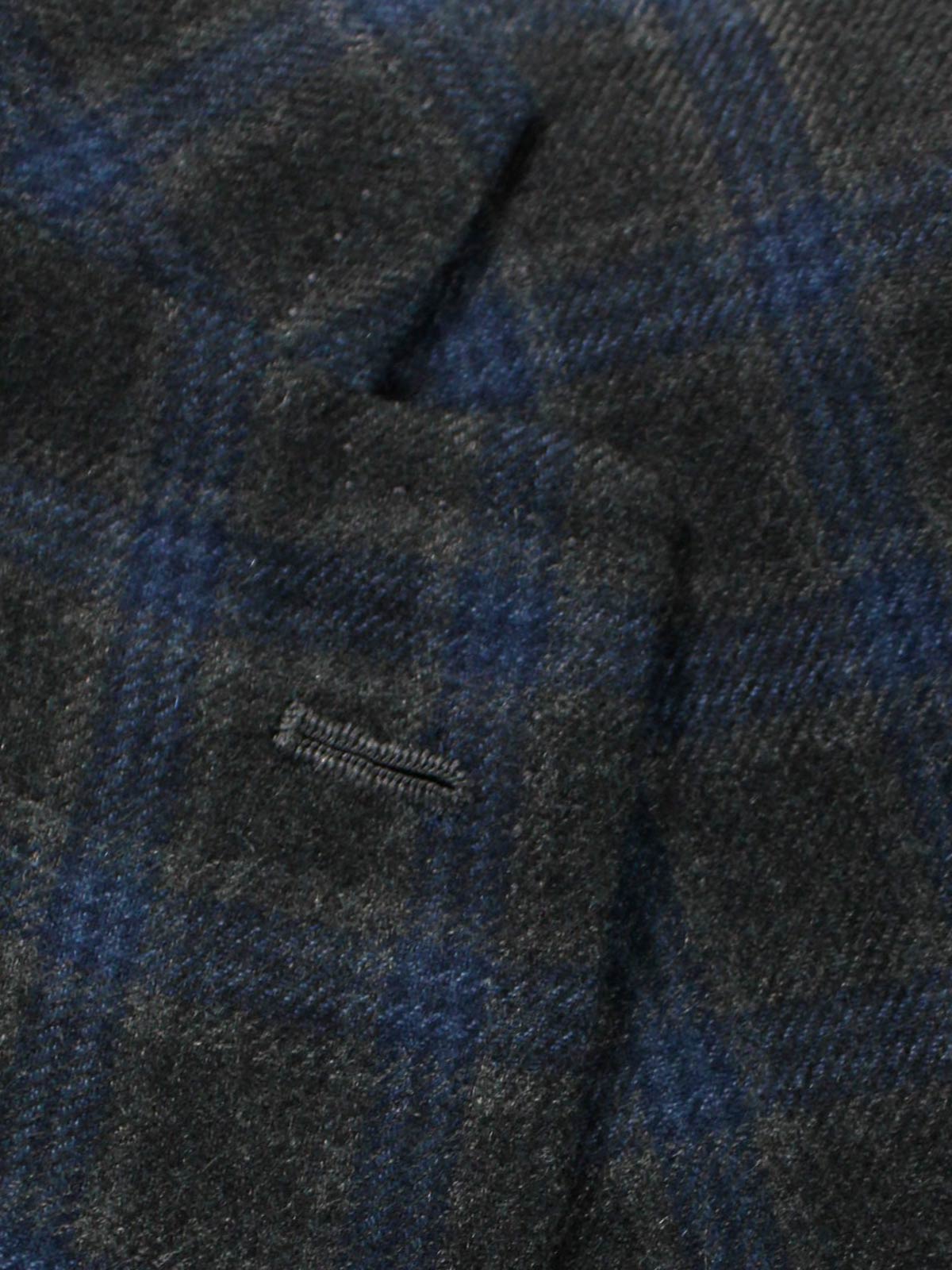 Kiton Cashmere Sport Coat Dark Blue Brown Gray Plaid Check