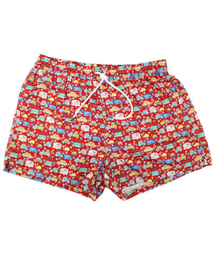 Kiton Swimwear Men Swim Shorts XL Red Automobile - Novelty