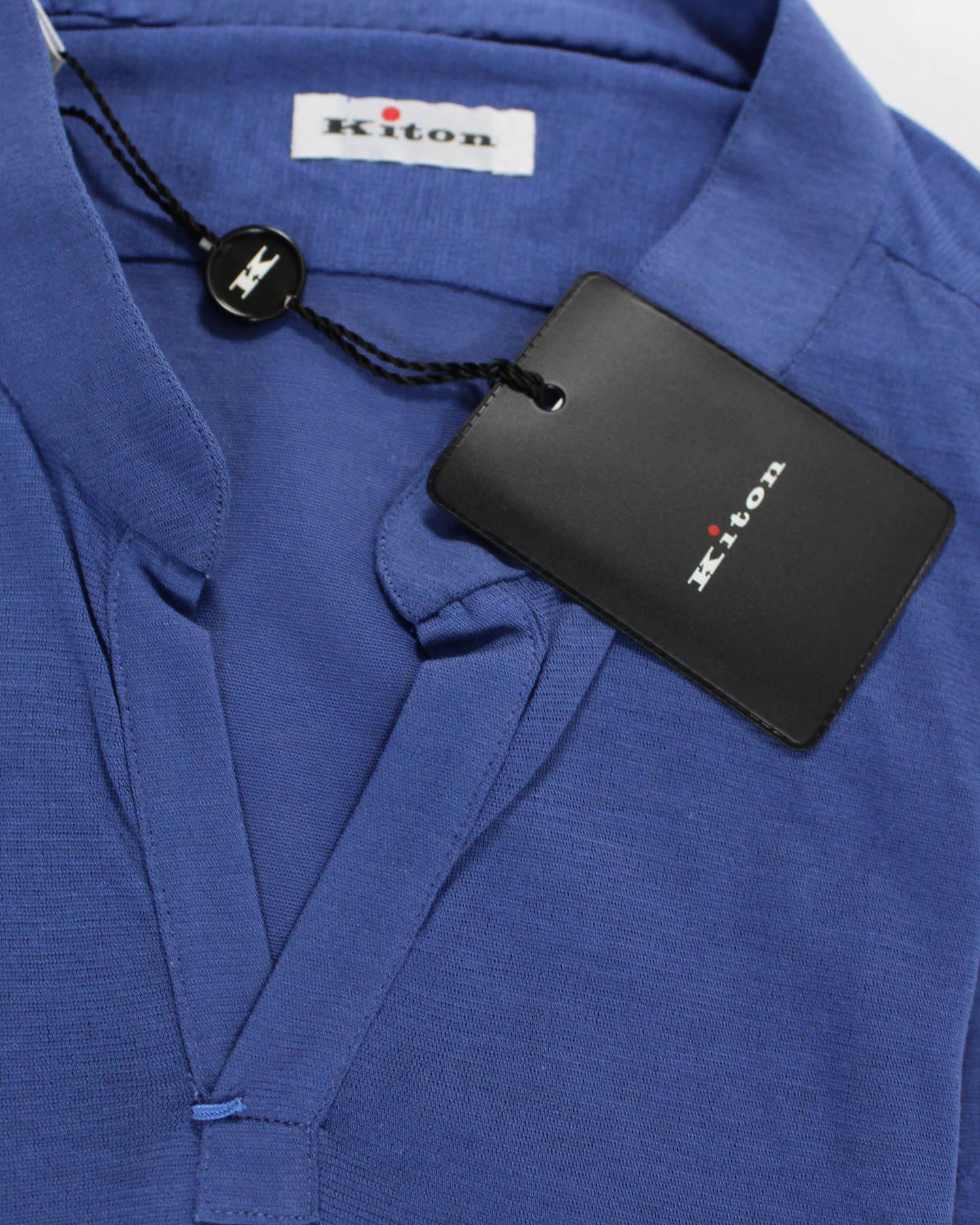 Kiton Band Collar Shirt Dark Blue