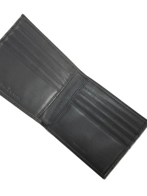 Kiton Wallet - Dark Blue Grain Leather Men Wallet