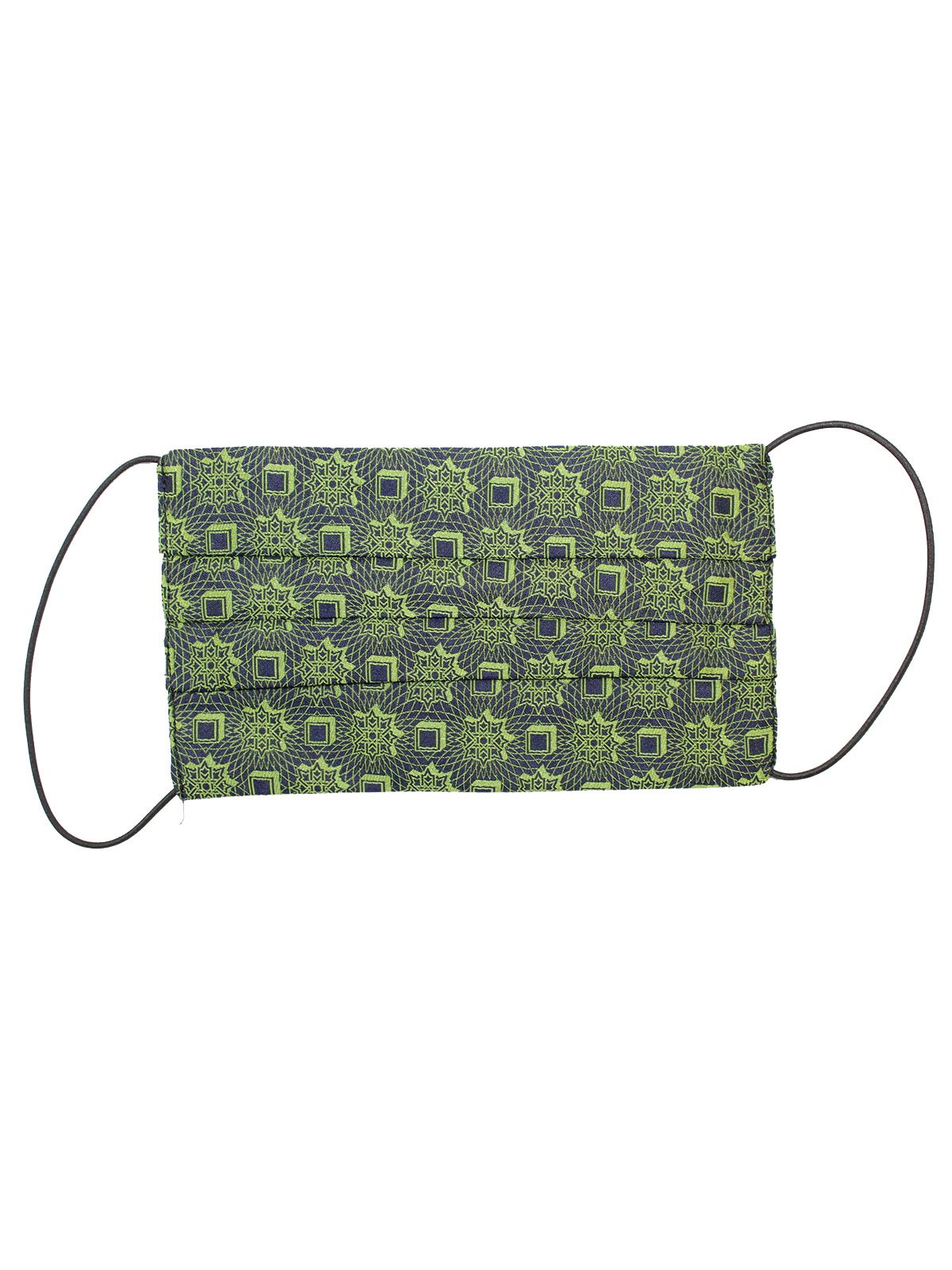 Le Noeud Papillon Silk Face Mask Lime Navy Medallion