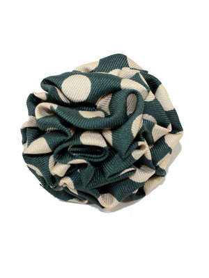 Le Noeud Papillon Silk Lapel Flower Gray Polka Dots