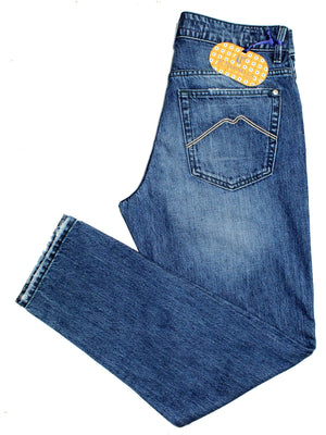 E. Marinella Denim Jeans Vintage Button Fly Slim Fit
