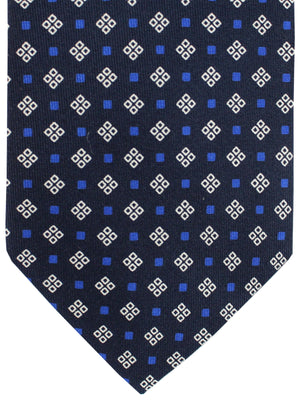 E. Marinella Tie Dark Blue Royal Geometric