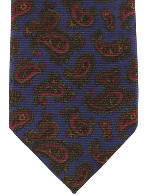 E. Marinella Silk Tie Purple Paisley - Narrow Necktie