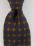 E. Marinella Silk Tie Brown Navy Lime Geometric - Narrow Necktie