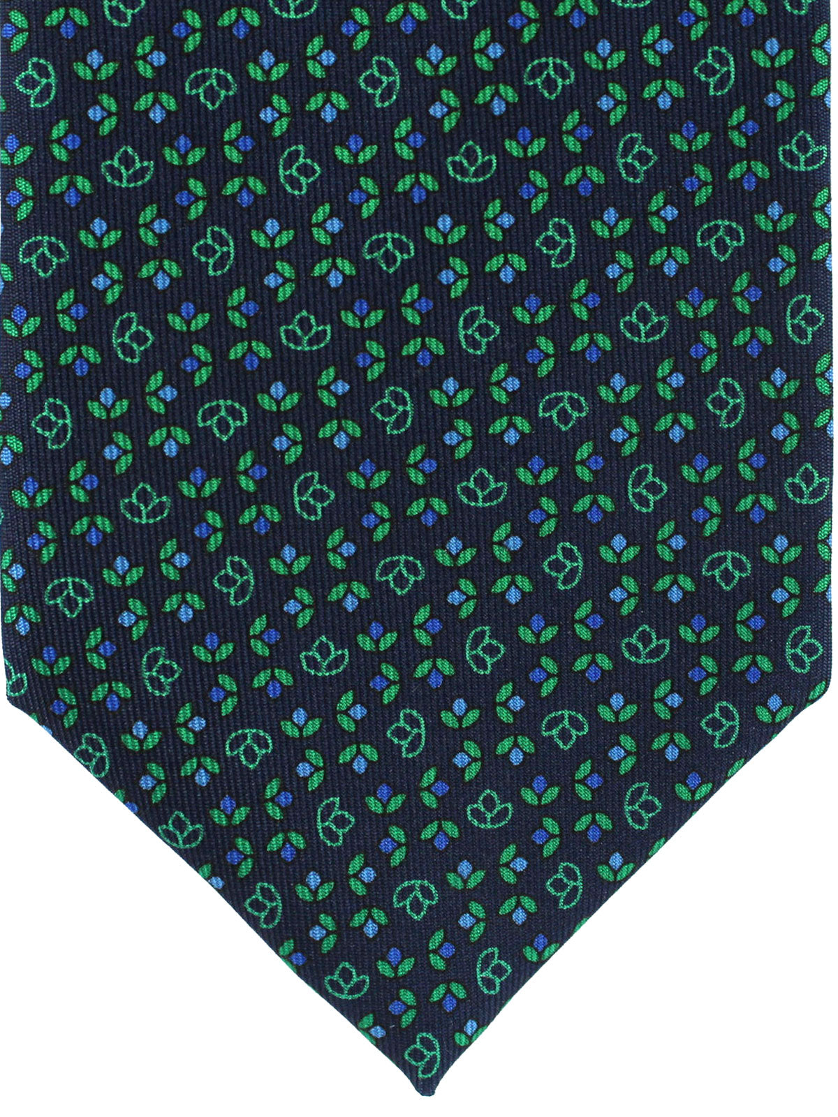 E. Marinella Silk Tie Dark Blue Green Floral