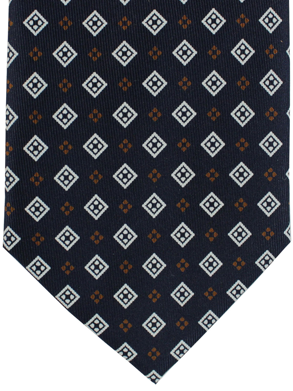 E. Marinella Silk Tie Black Brown Geometric