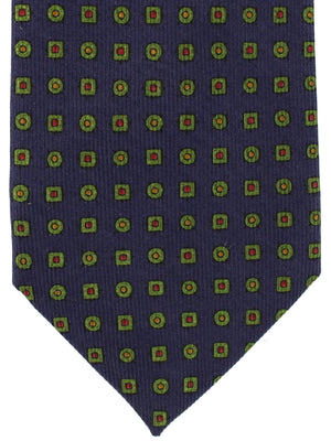 E. Marinella Silk Tie Purple Green Geometric