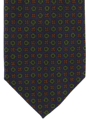 E. Marinella Silk Tie Purple Green Brown Geometric