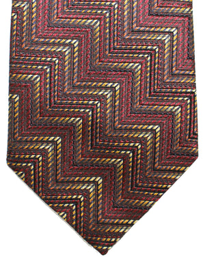 Missoni Tie Brown Zig Zag Design - Hand Made Italy