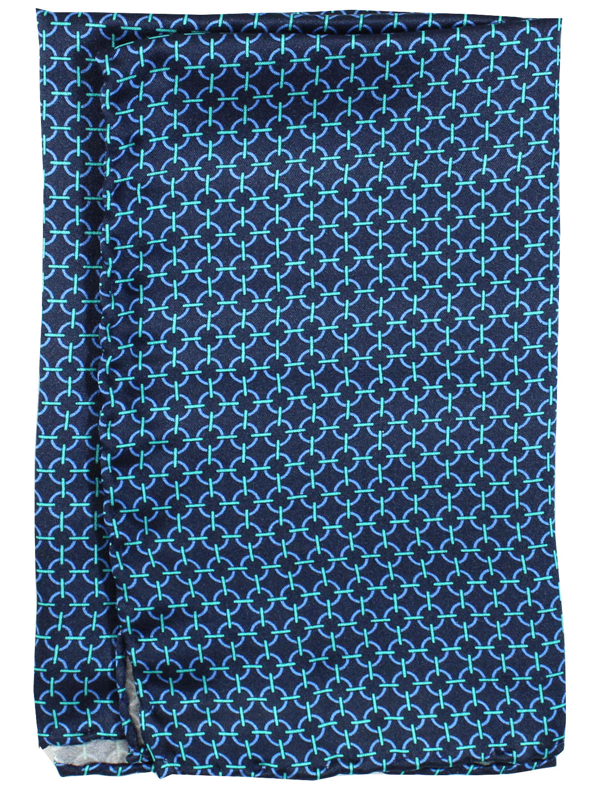 Vitaliano Pancaldi Pocket Square Black Blue Aqua Geometric