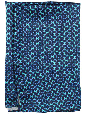 Vitaliano Pancaldi Pocket Square Black Blue Aqua Geometric