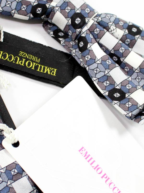 Emilio Pucci Silk Bow Tie Gray