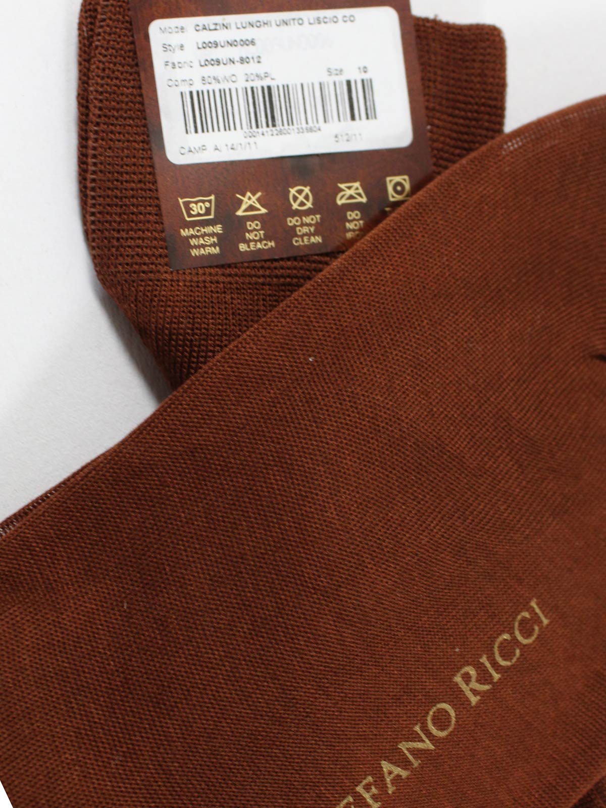 Stefano Ricci Wool Socks Rust Brown