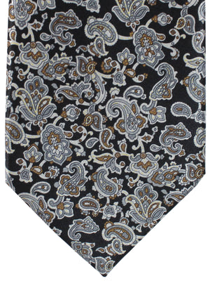 Stefano Ricci Silk Necktie Black Gray Brown Paisley