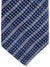 Stefano Ricci Pleated Silk Tie Dark Blue Gray Silver Stripes