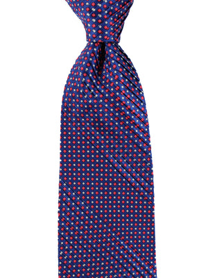 Stefano Ricci Tie Navy Red Pink - Pleated Silk Necktie