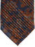 Stefano Ricci Pleated Silk Tie Dark Blue Gray Brown Ornamental