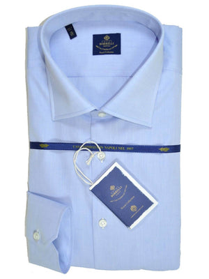 Borrelli Dress Shirt ROYAL COLLECTION Solid Blue