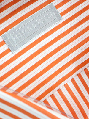 Stefano Ricci Shirt White Orange Stripes 