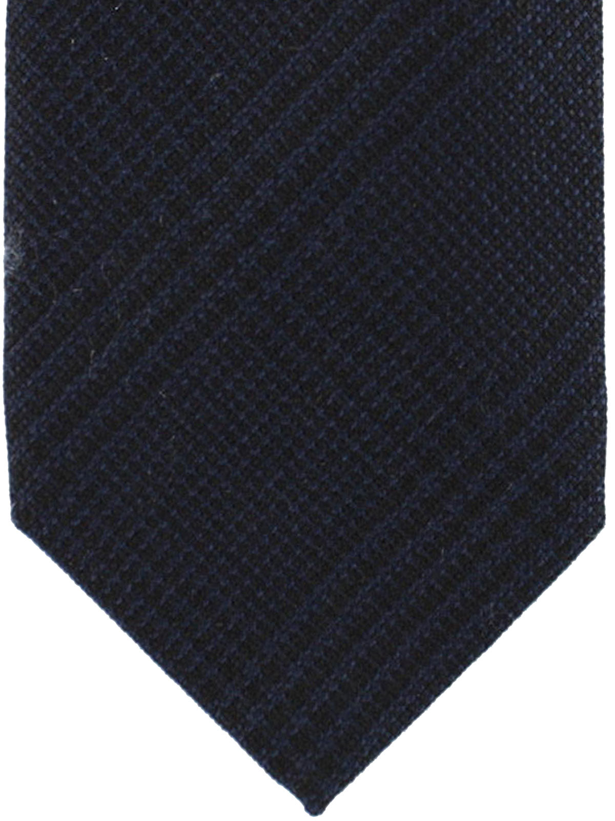 Tom Ford Wool Silk Tie Dark Blue Glen Check