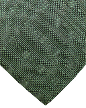 Tom Ford Silk Tie Green Polka Dots - Wide Necktie
