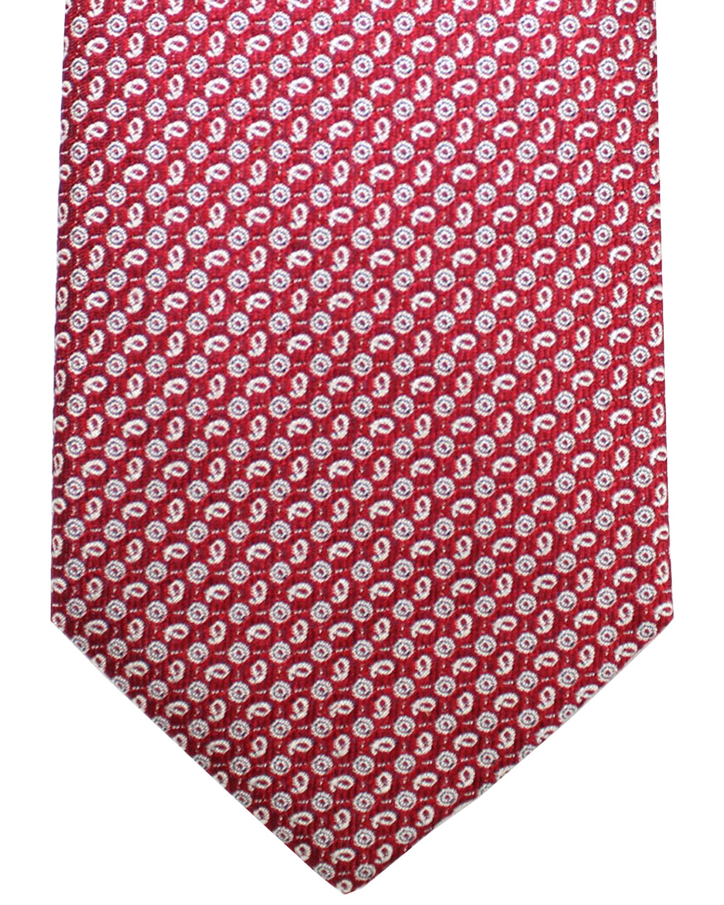 Ungaro Silk Tie Burgundy Geometric - Narrow Cut Designer Necktie