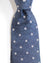 Ungaro Silk Tie Dark Blue Silver Dots - Narrow Cut Designer Necktie