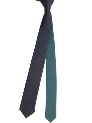 Valentino Skinny Tie - Dark Blue Solid Reversible Design SALE