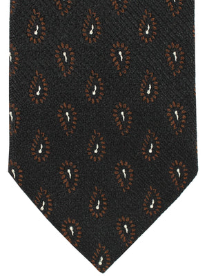 Ermenegildo Zegna Silk Necktie Black Brown Silver Design