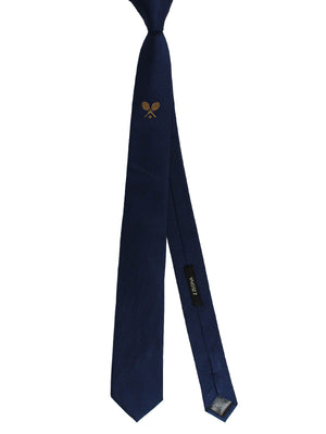 Z Zegna Tie Dark Blue Tennis Racket Design - Narrow Necktie SALE