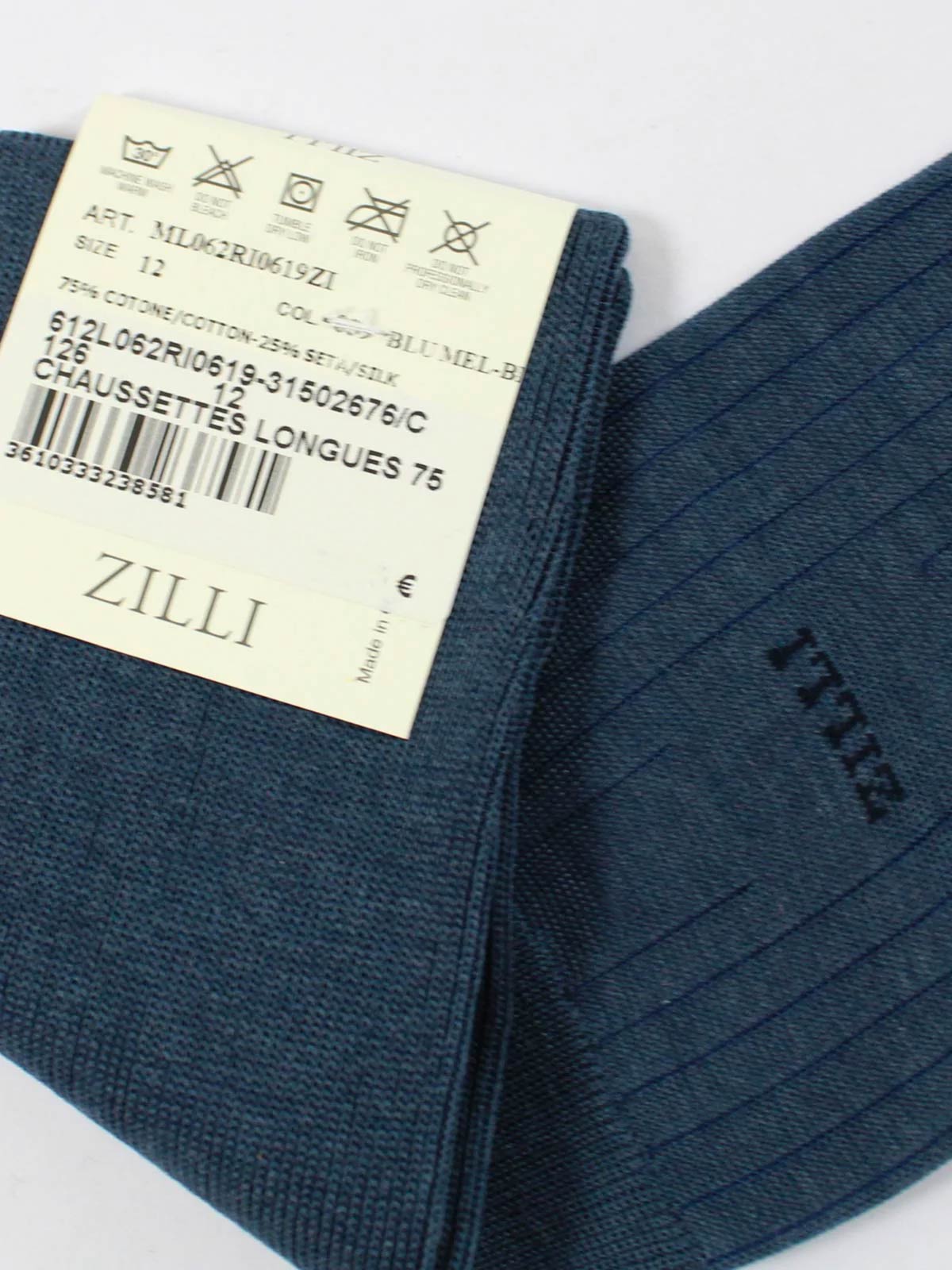 Zilli Over The Calf Socks Midnight Blue US 11.5 / EUR 45 Cotton Silk SALE