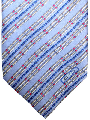 Zilli Silk Tie Gray Blue Stripes sale