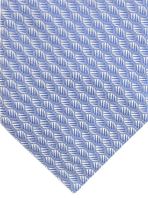 Zilli Tie Blue Silver Geometric - Wide Necktie