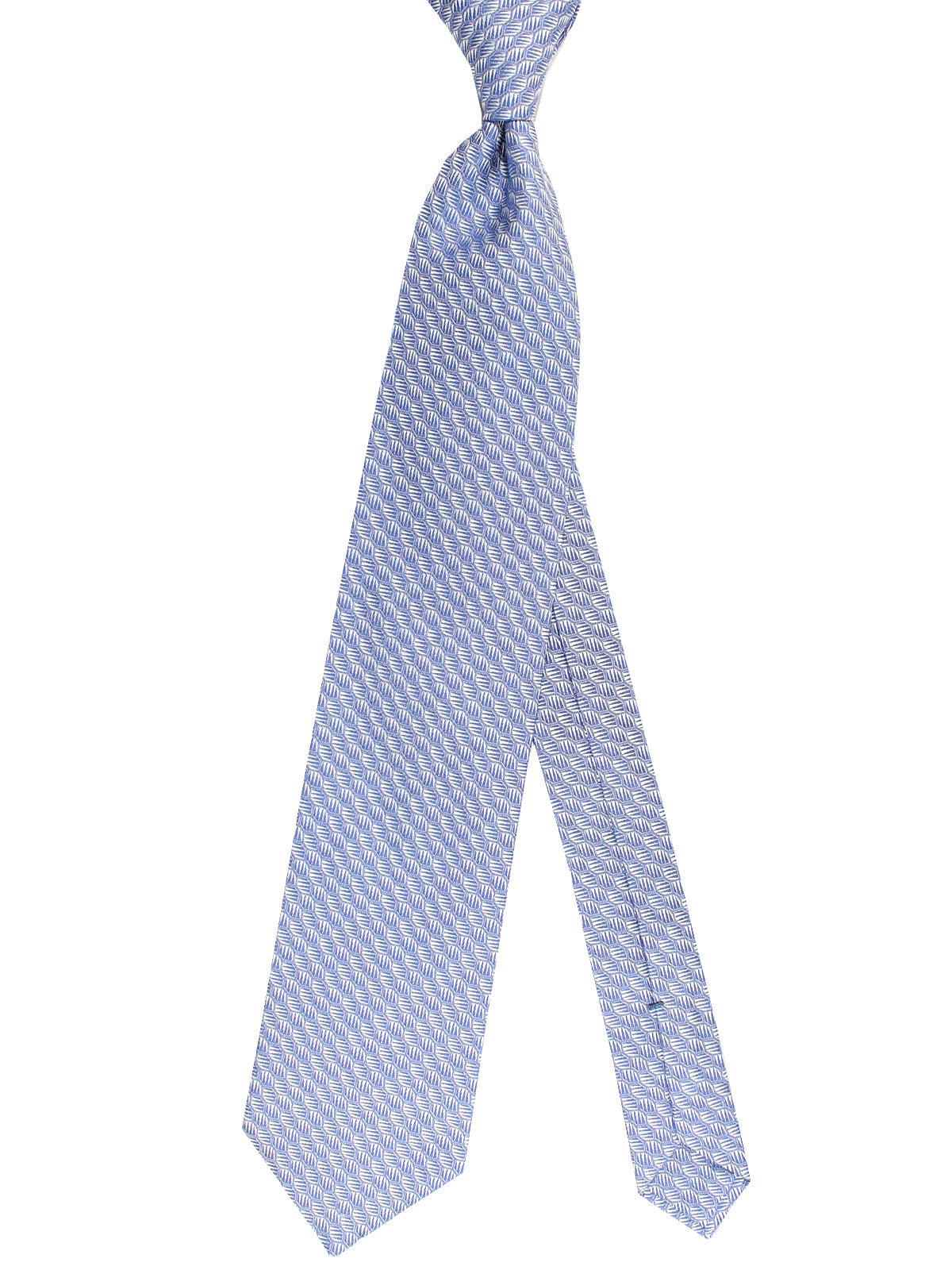 Zilli Tie Blue Silver Geometric - Wide Necktie