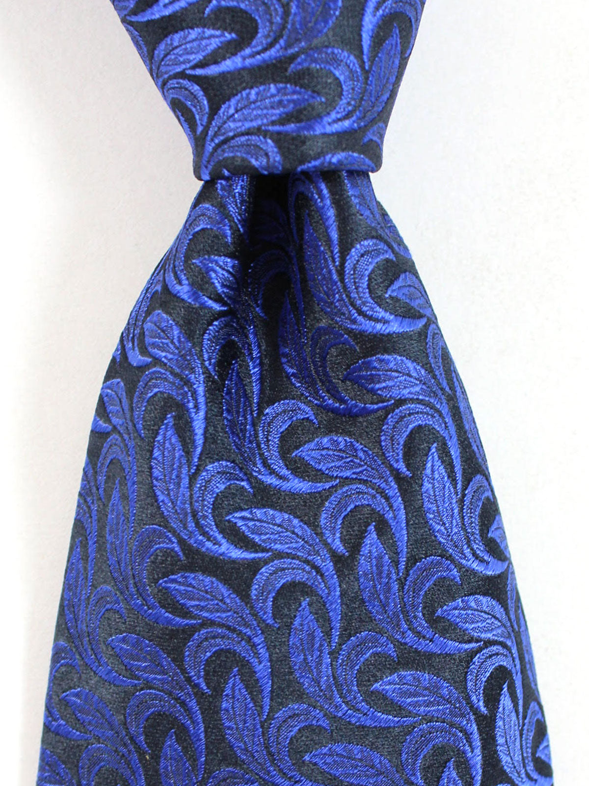 Zilli Extra Long Tie Black Purple Leaves