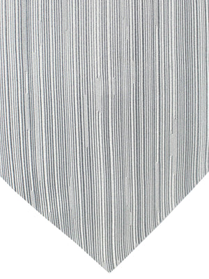 Zilli Silk Tie Gray Silver Vertical Stripes Design - Wide Necktie