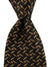 Zilli Silk Tie Black Orange Red Geometric - Wide Necktie