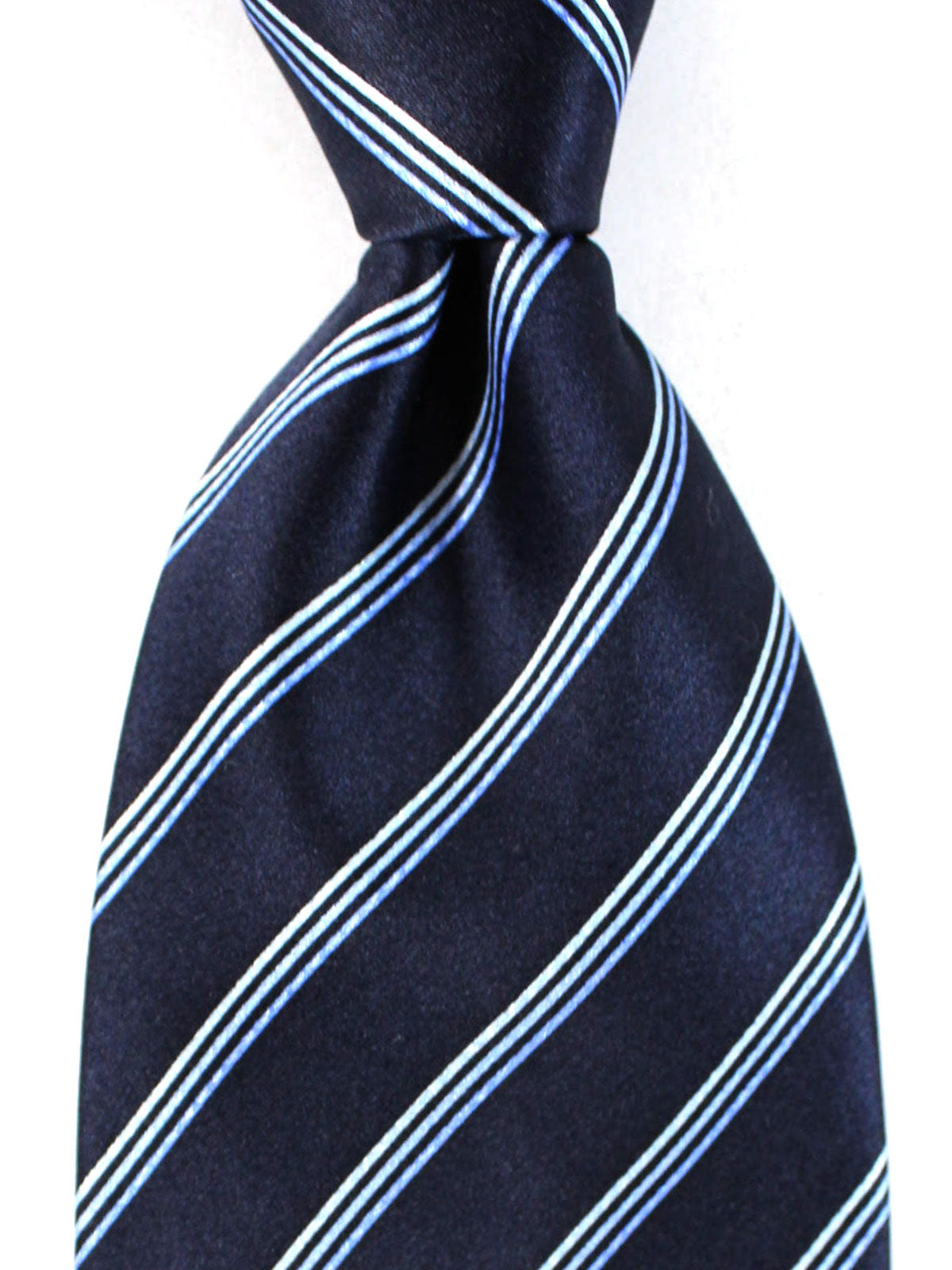 Zilli Extra Long Tie Dark Blue Blue Stripes
