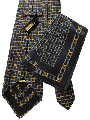 Zilli silk Tie & Matching Pocket Square Set 